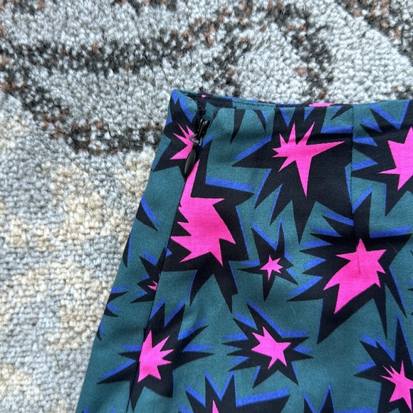Kate Spade Saturday Pop Art Explosion Mini Skirt Green Hot Pink 00 - Picture 6 of 9